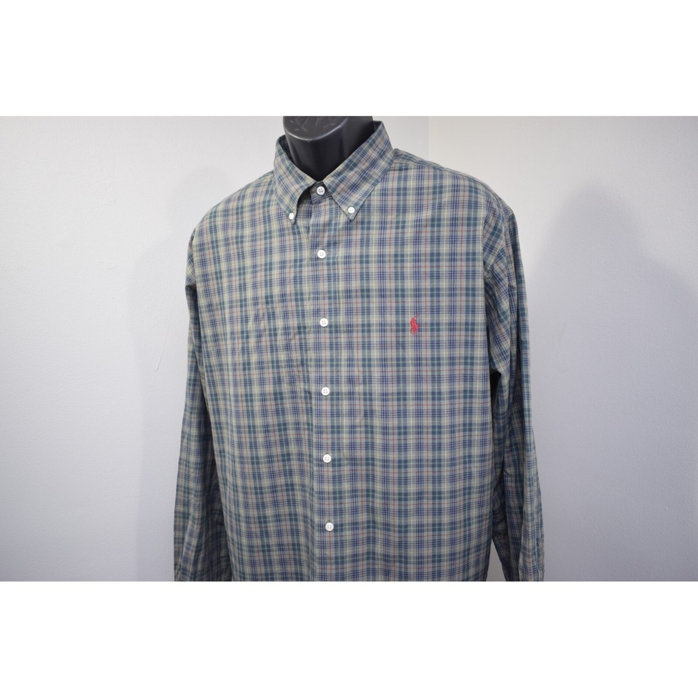Polo Ralph Lauren‎ Dress Shirt Classic Fit Plaid Long Sleeve Mens Size 17.5 XL - Picture 3 of 8